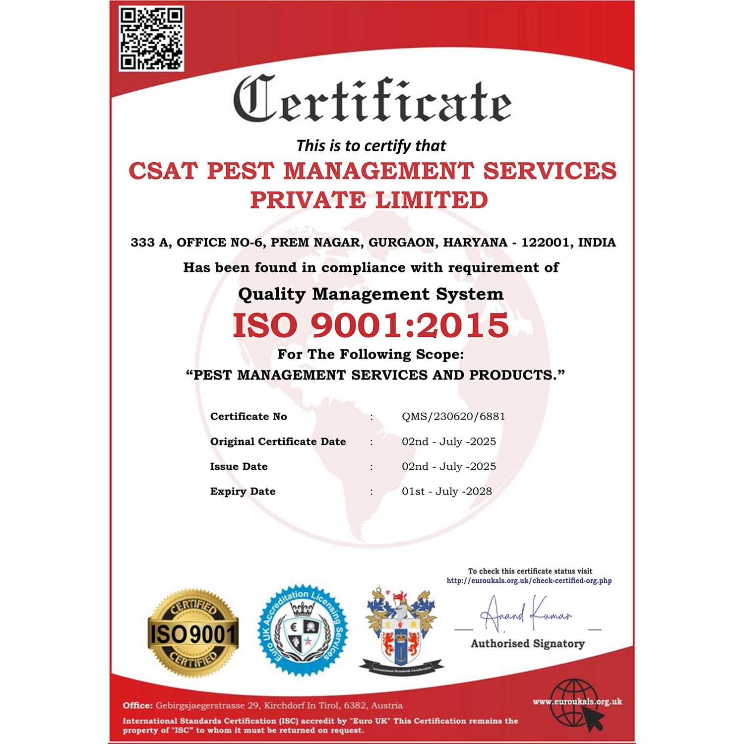 CSAT Pest Management Services