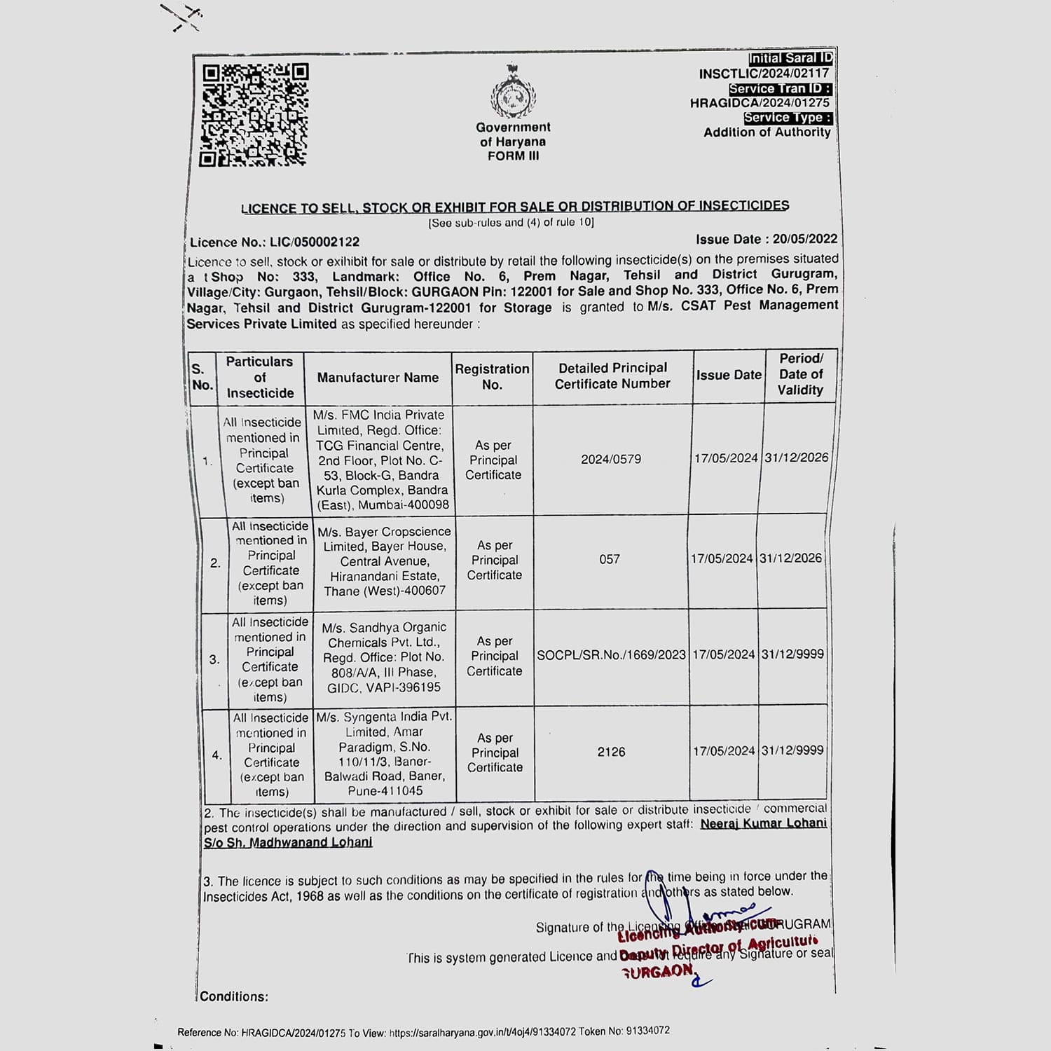 CSAT Stock And Sell Licence